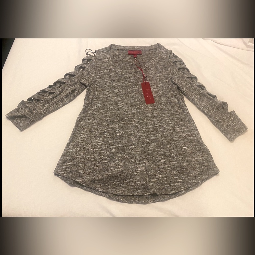JENNIFER LOPEZ GRAY/BLACK MARBLE TOP SIZE XS NWT